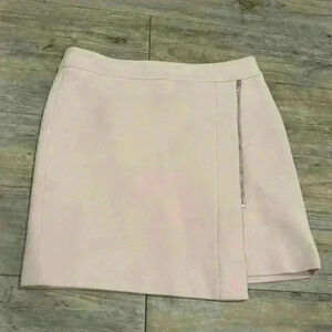 White House Black Market Pink Asymmetric Hem Zipper Detail Skirt size 6